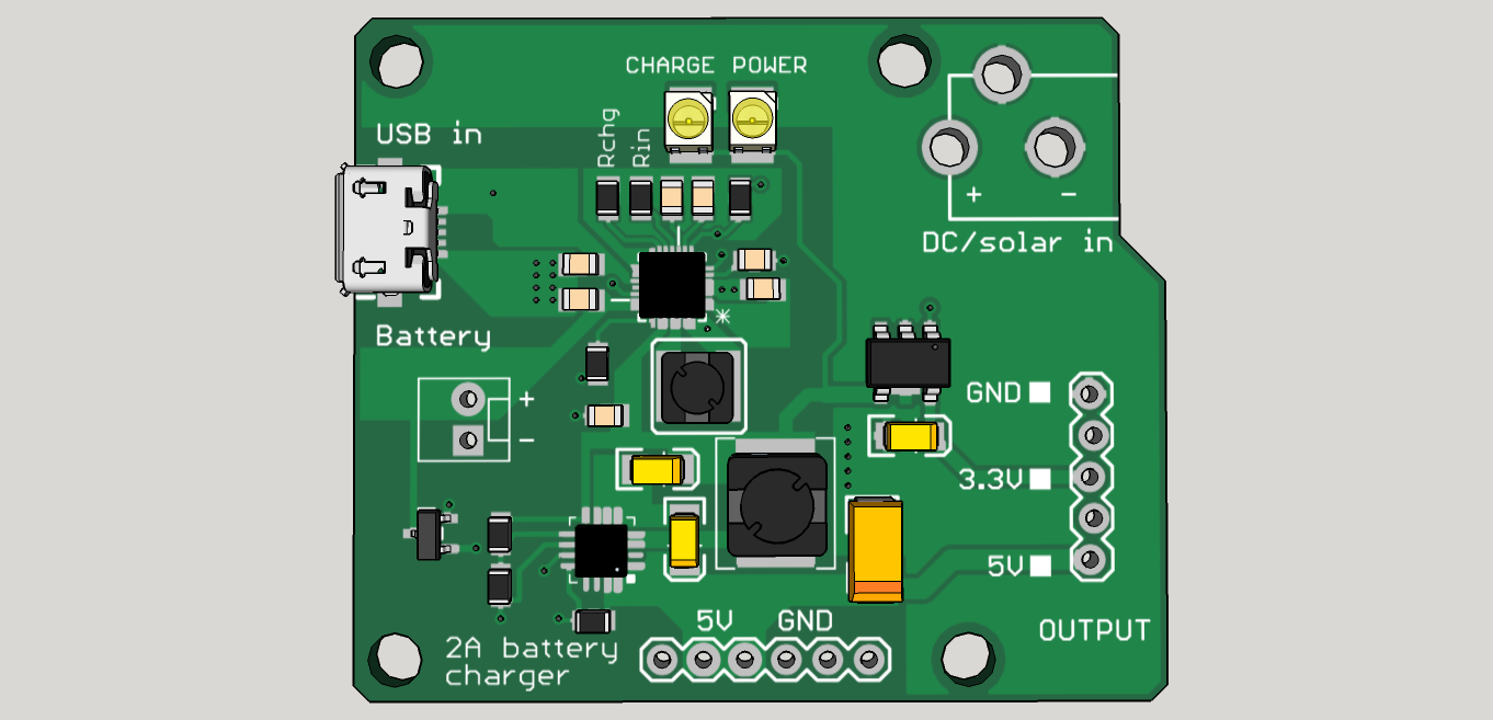 Power path manager and battery charger w/ 5V and 3.3V output